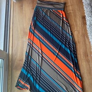 Strip maxi skirt